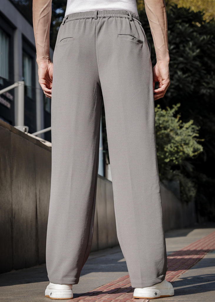 Solid Cotton Blend Oversized Trouser Lunar