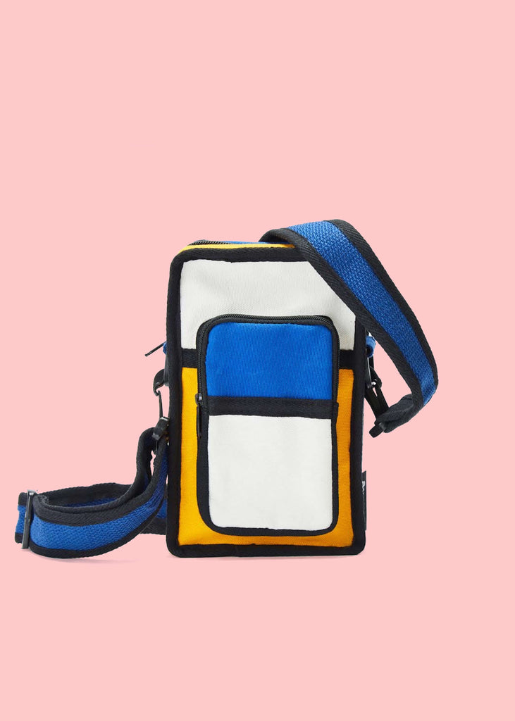 Svelt Mobile Sling - Premium Canvas, Piet Mondrian-inspired colorblock design