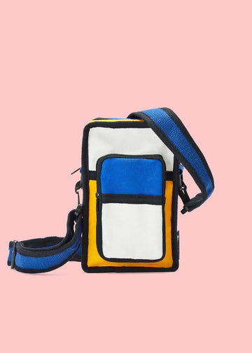 Svelt Mobile Sling - Premium Canvas, Piet Mondrian-inspired colorblock design